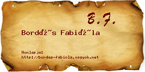 Bordás Fabióla névjegykártya